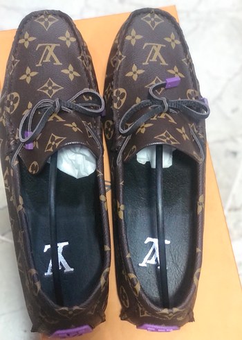 45 Beden kahverengi Renk Louis Kahverengi Desenli Tokalı Erkek Loafer
