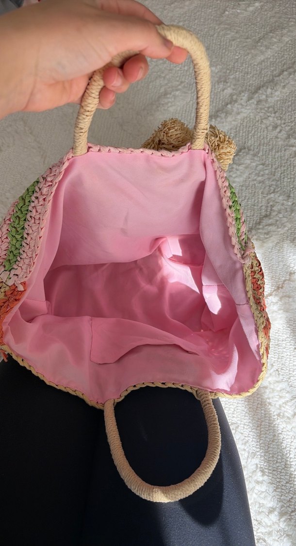 Renkli Örgü Bohem Kadın Çanta plaj çantası - Görsel 4