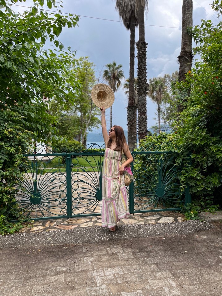 Bohem Çok Renkli Uzun Askılı Elbise - Görsel 3