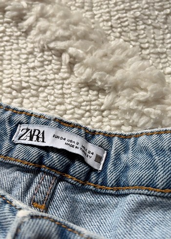 Beyaz Rahat Kesim Midi Kot Pantolon - Görsel 4