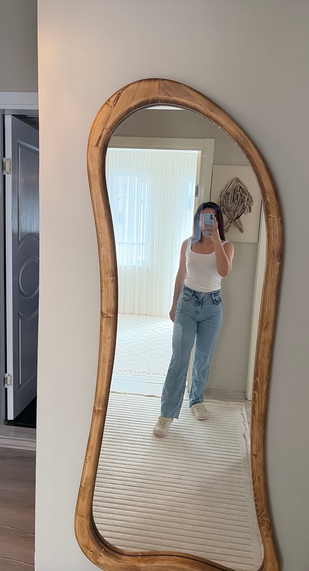 Beyaz Rahat Kesim Midi Kot Pantolon - Görsel 2