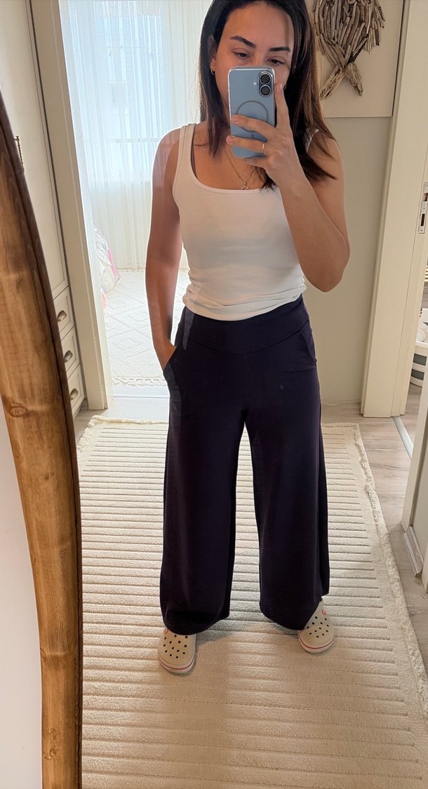 Mor Rahat Kesim Kadın Kumaş Pantolon - Görsel 2