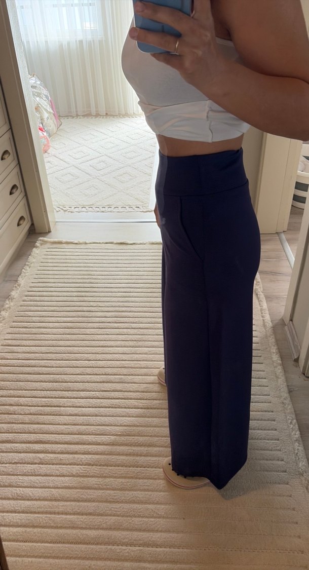 Mor Rahat Kesim Kadın Kumaş Pantolon - Görsel 4