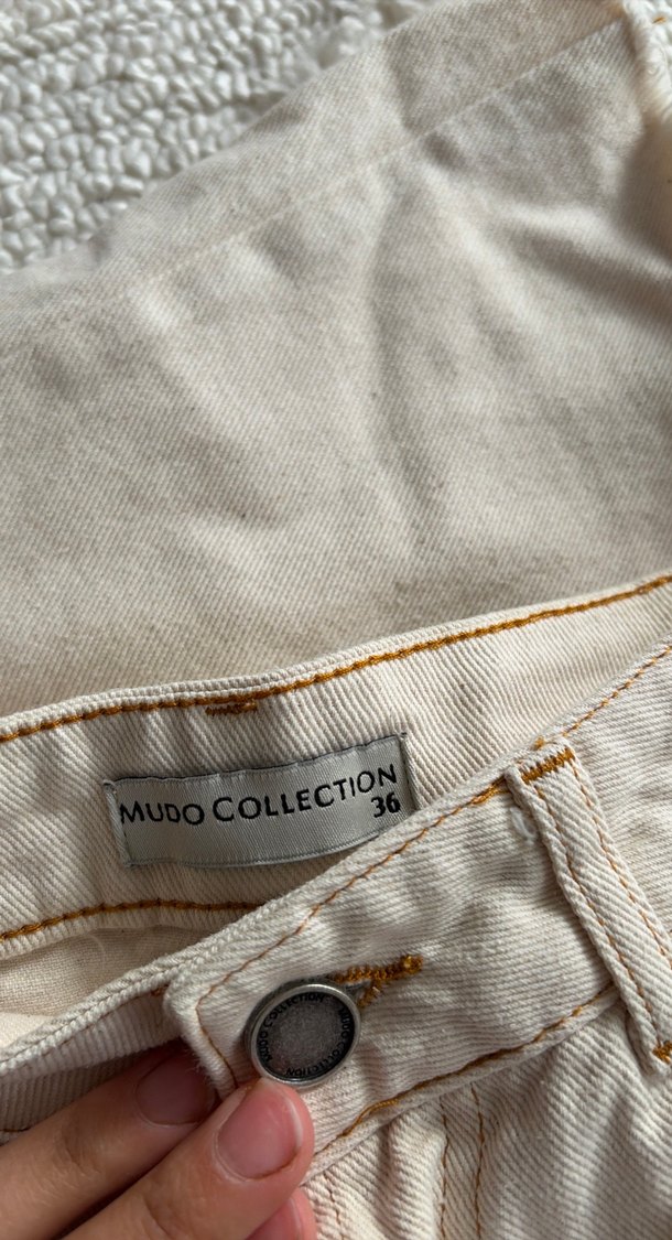 Bej Kadın Bol Kesim Midi Pantolon - Görsel 4