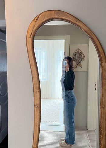 Günlük Rahat Mavi Kadın Denim Pantolon - Görsel 5