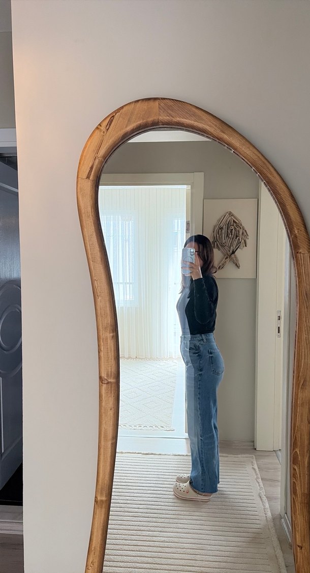 Günlük Rahat Mavi Kadın Denim Pantolon - Görsel 5