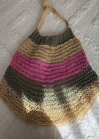 Renkli Örgü Bohem Kadın Çantası - Görsel 2