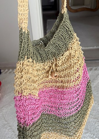 Renkli Örgü Bohem Kadın Çantası - Görsel 3