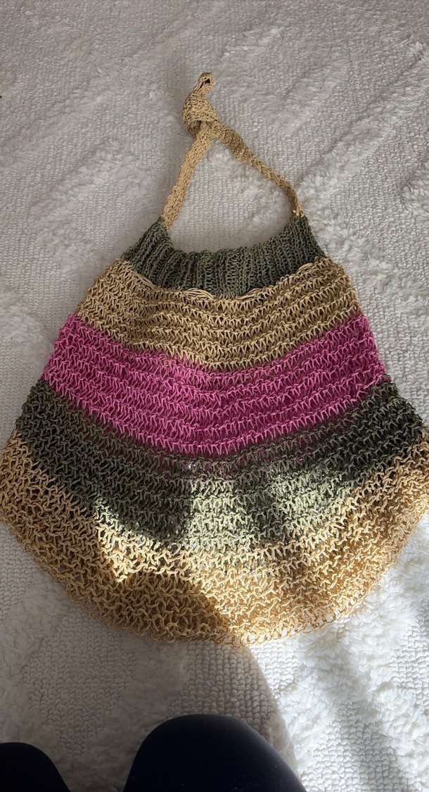 Renkli Örgü Bohem Kadın Çantası - Görsel 2