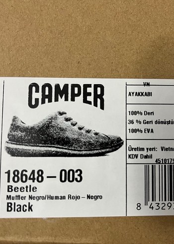 Camper Kırmızı Detaylı Siyah Erkek Spor Ayakkabı - Görsel 8