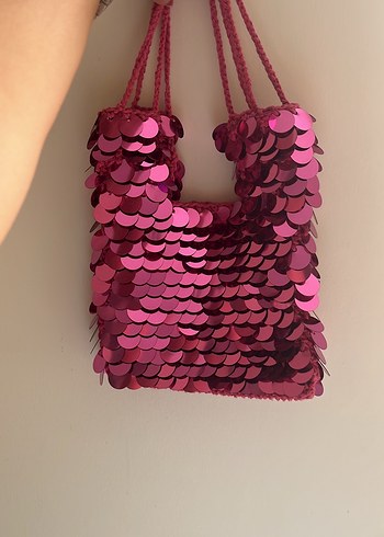 Pembe Payetli Kadın Çanta