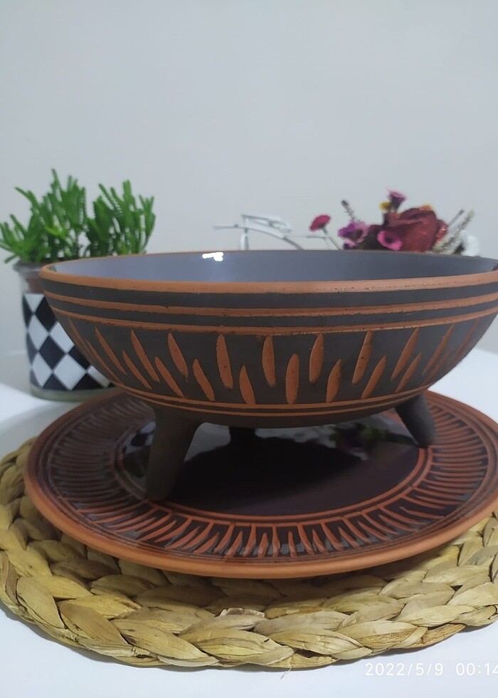 Toprak (çömlek) tabak Ve kase - Görsel 2