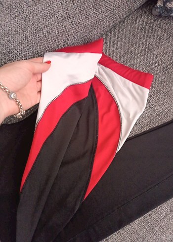 Diğer Gri Kadın Spor Tayt Velcro Detaylı