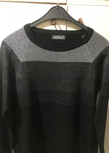 Gri Örgü Kadın Sweatshirt - Görsel 2