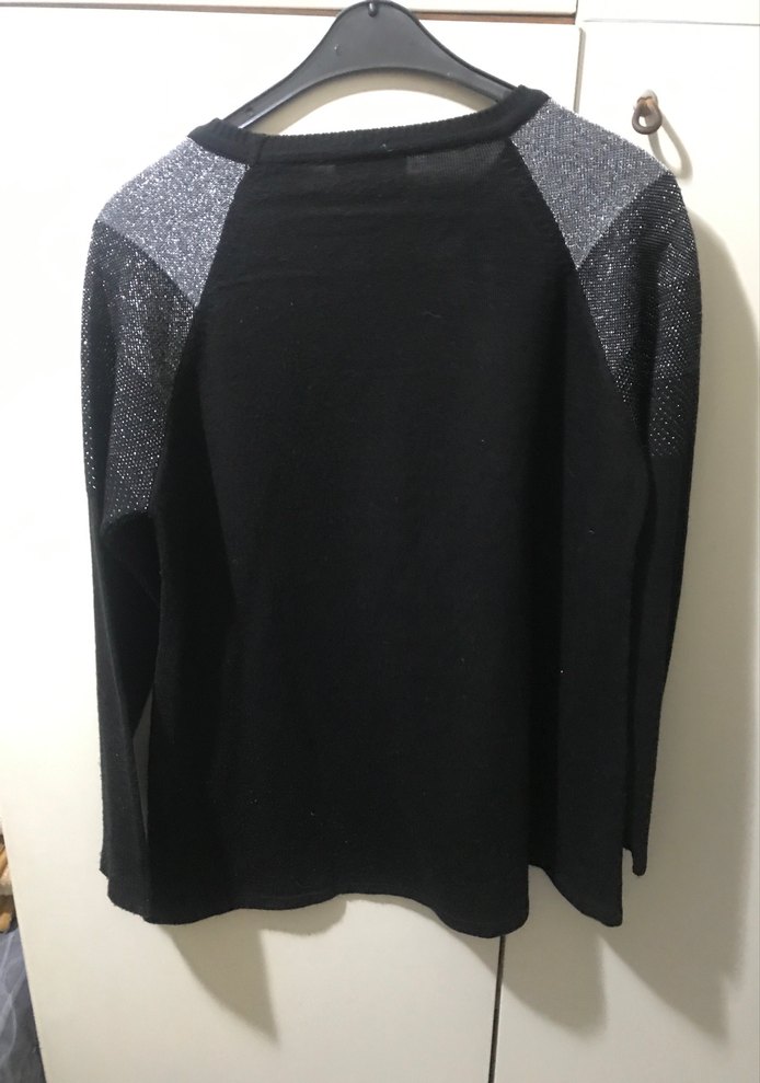 Gri Örgü Kadın Sweatshirt - Görsel 3