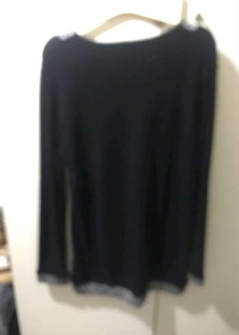 Siyah V Yaka Uzun Kollu Triko Kazak - Görsel 4