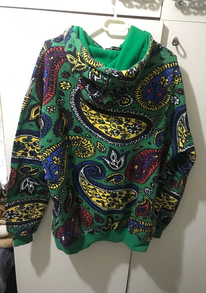 Bohem Tarz Kapüşonlu Desenli Sweatshirt - Görsel 3