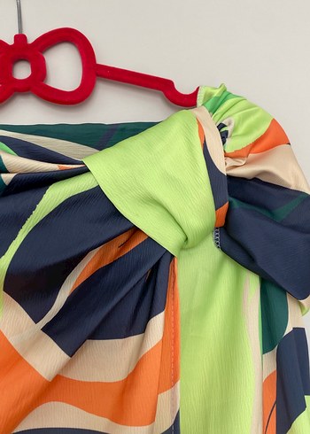 Renkli Drapeli Uzun Kadın Pareo - Görsel 2