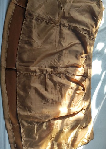 Bej Süet Midi Hamile Eteği Fermuarlı - Görsel 3