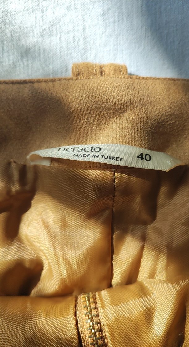 Bej Süet Midi Hamile Eteği Fermuarlı - Görsel 2