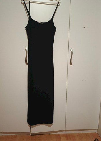 Siyah Uzun Askılı Kadın Elbise - Görsel 2