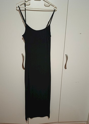 Siyah Uzun Askılı Kadın Elbise - Görsel 3