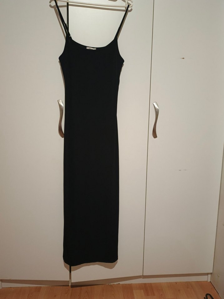 Siyah Uzun Askılı Kadın Elbise - Görsel 2