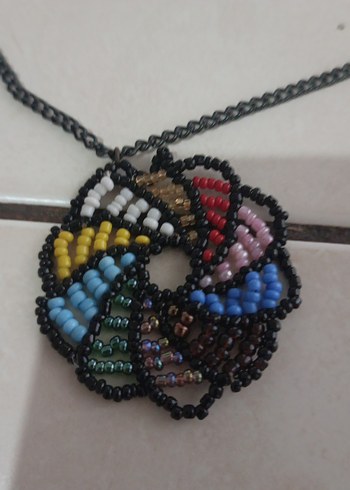 Bohem Çok Renkli Boncuklu Kolye ve Küpe Seti - Görsel 3