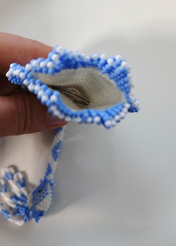 Boncuk İşlemeli Mavi Anahtarlık - Görsel 3