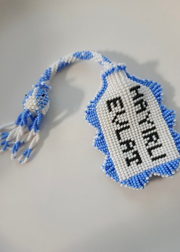 Boncuk İşlemeli Mavi Anahtarlık - Görsel 2