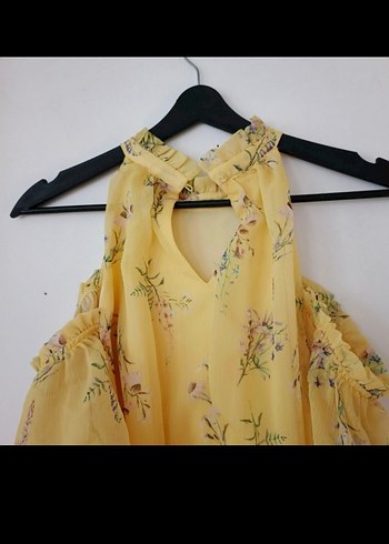 Sarı Uzun Bohem Robalı Elbise - Görsel 3