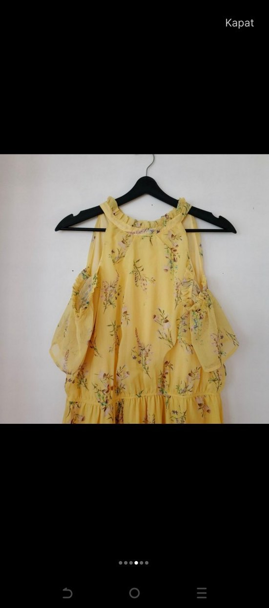 Sarı Uzun Bohem Robalı Elbise - Görsel 2