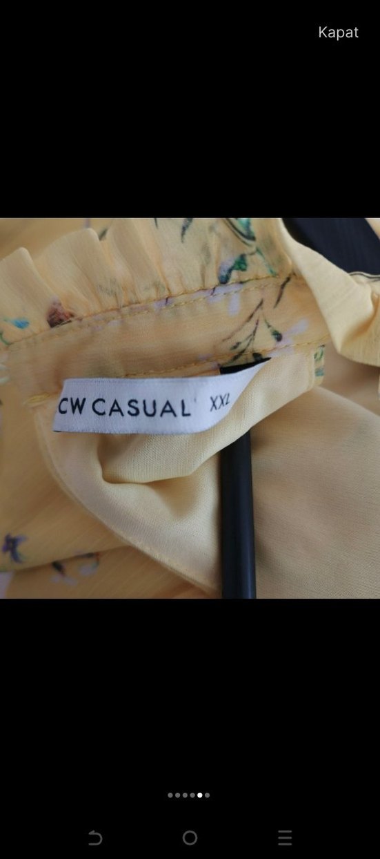 Sarı Uzun Bohem Robalı Elbise - Görsel 5