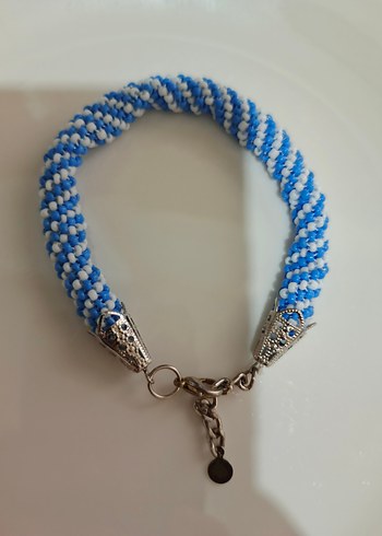 Mavi Boncuklu Yılan Desenli Bileklik - Görsel 2