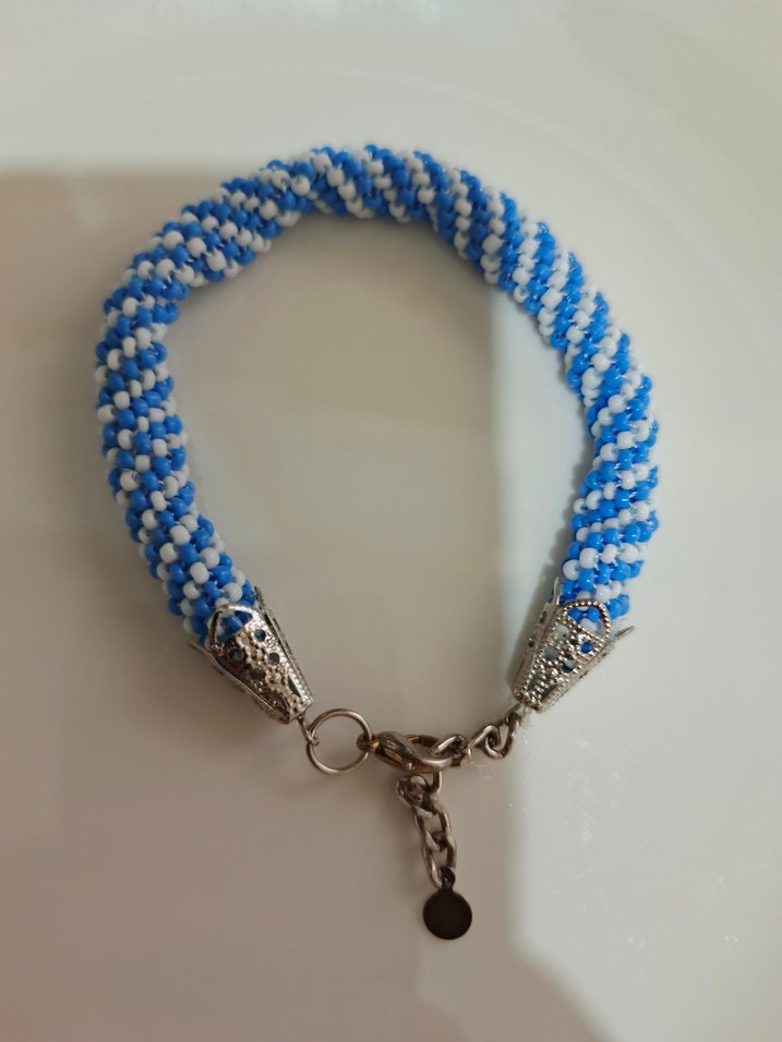 Mavi Boncuklu Yılan Desenli Bileklik - Görsel 2