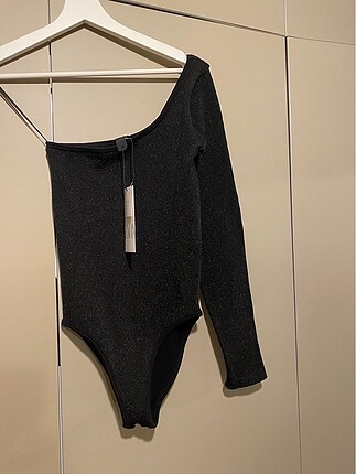 Zara Tek kol Simli tek parça bodysuit