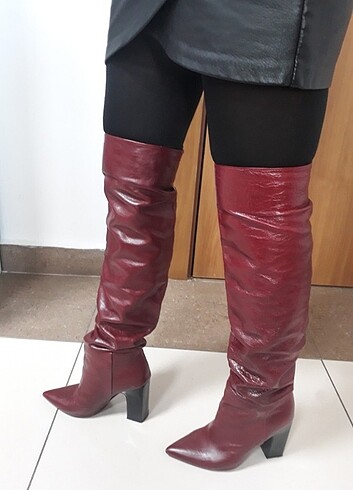 Bordo Zara Çizme