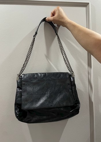 Beden ZARA Zincir Detaylı Siyah Deri Kadın Çanta