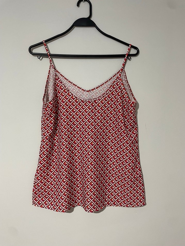 Kırmızı V Yaka Askılı Bluz - Görsel 4