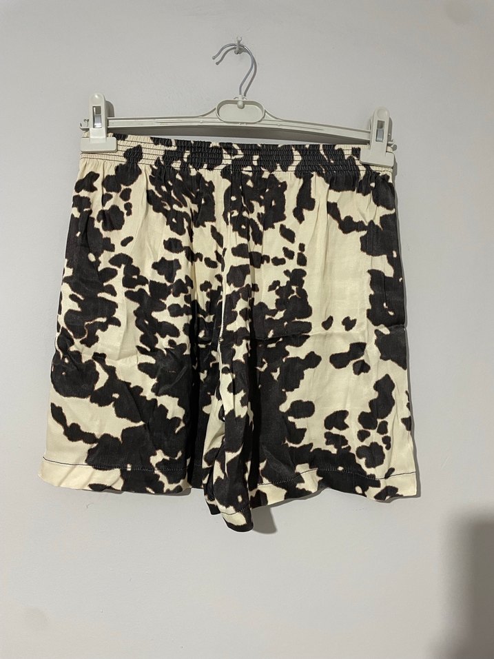 Kadın Kahverengi Batik Mini Şort - Görsel 4