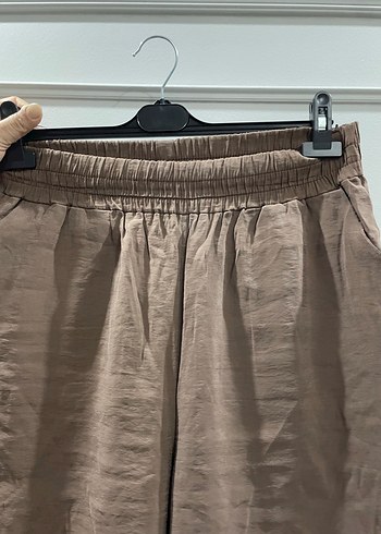Kadın Kahverengi Keten Pantolon - Görsel 3