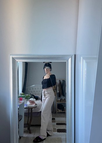 s Beden Gri Bej Midi Boyfriend Kot Pantolon