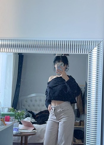 s Beden ten rengi Renk Gri Bej Midi Boyfriend Kot Pantolon