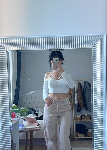 m Beden Beyaz Normcore Kadın Bralet