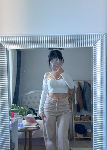 m Beden beyaz Renk Beyaz Normcore Kadın Bralet