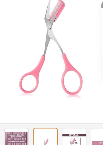 Pastel Pembe Kaş Tarağı ve Makası - Görsel 2