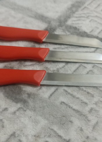 Kırmızı Saplı Gri Bıçak Seti - Görsel 2