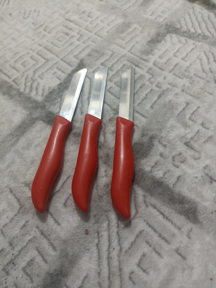 Kırmızı Saplı Gri Bıçak Seti - Görsel 3