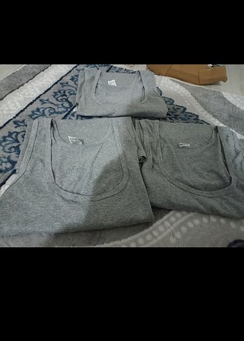 Gri Kolsuz Basic erkek Atlet - Görsel 4