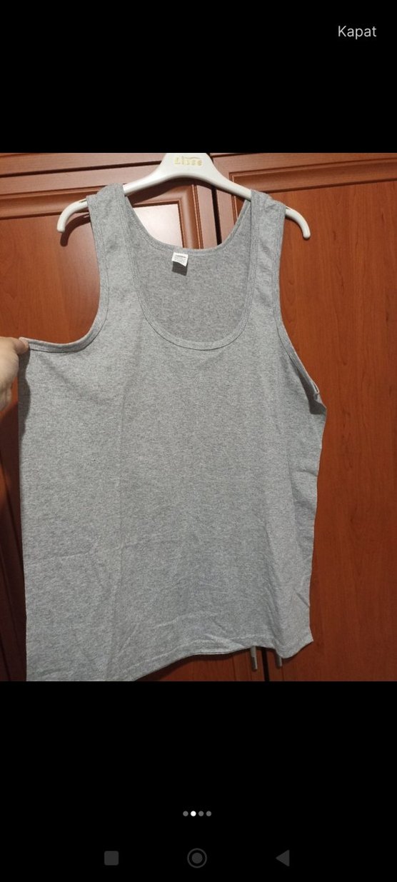 Gri Kolsuz Basic erkek Atlet - Görsel 3